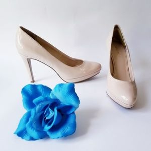 Nine West Cream Platform Pumps Heels Size …